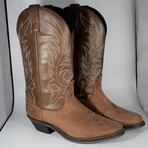 Loredo Distressed Lea Vamp Fox Cowboy Boots Sz 6 1/2M